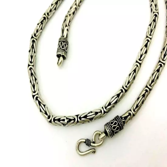 Sale!! Sterling Silver 5 mm Bali Chain/Byzantine Necklaces 18"(46 cm)