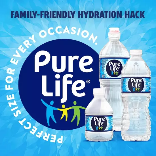 Pure Life Purified Water 16.9 fl oz & 8 Fl Oz Plastic Bottled Water 24 Pack