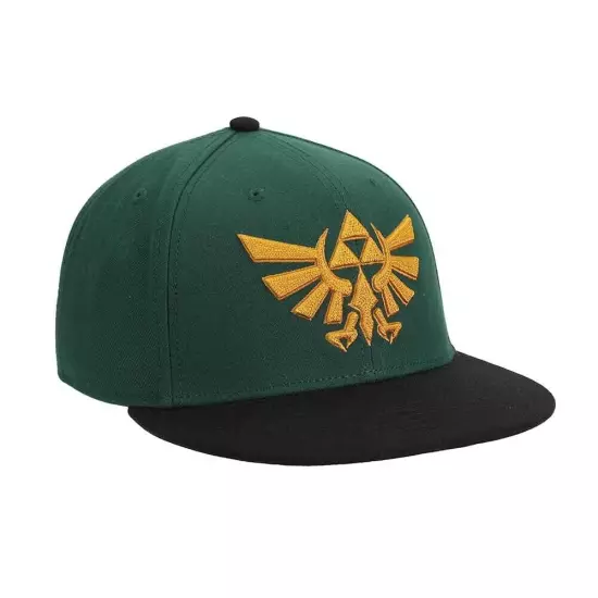 Legend of Zelda Hyrule Crest Embroidered Flat Bill Snapback, One Size