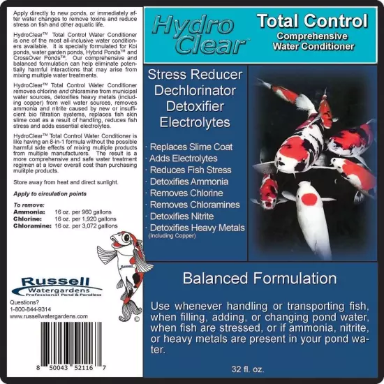 Total Control™ Dechlorinator and All-in-One Water Conditioner