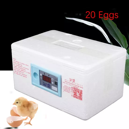 20 Egg Incubator Chicken Quail Hatcher Automatic Incubators for Hatching Eggs