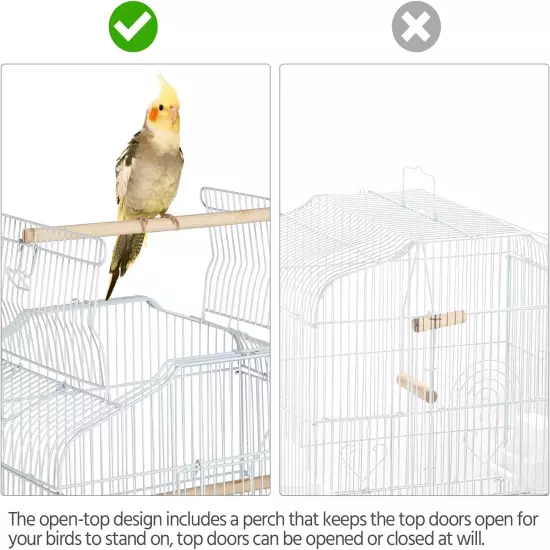 41-Inch Portable Hanging Flight Bird Cage for Small Parrots Quaker Cockatiels Su