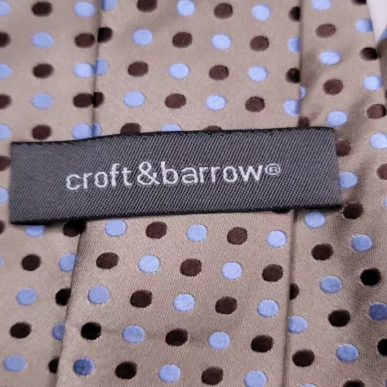 Croft & Barrow Mens Formal Necktie 58"Lx3.75"W Brown Neck Tie