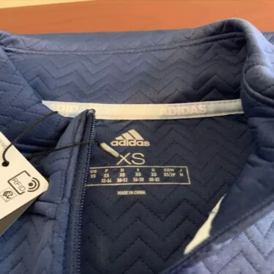 NWT Adidas Ladies XS Textured Layer jacket Full Zip FI9512 NEW tech indigo