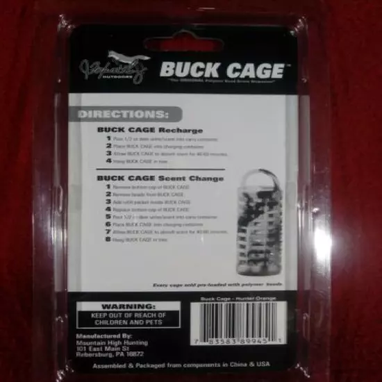 Foxworthy Outdoors Buck Cage Polymer Bead Scent Dispenser - Single Pack ORANGE