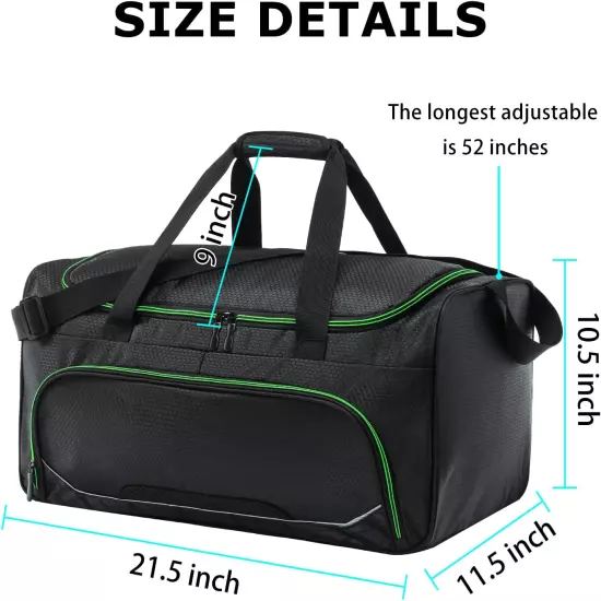 Mens Gym Bag 21 Inch Large Overnight Weekender Duffle Bag for Travel Sport-Green