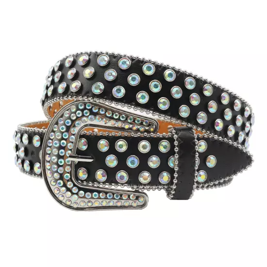 Y2k Cowboy Crystal Fashion Diamond Studded Belt Rhinestones Belt For Jean Belts