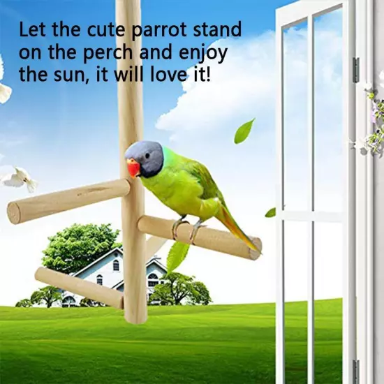 Parakeet PerchBird Natural Wood StandParrot Cage Top Wooden Branches for Stan...