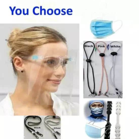  Blue Face Mask Mouth & Nose Protecting Families Easy Safe Shield Glasses LOT