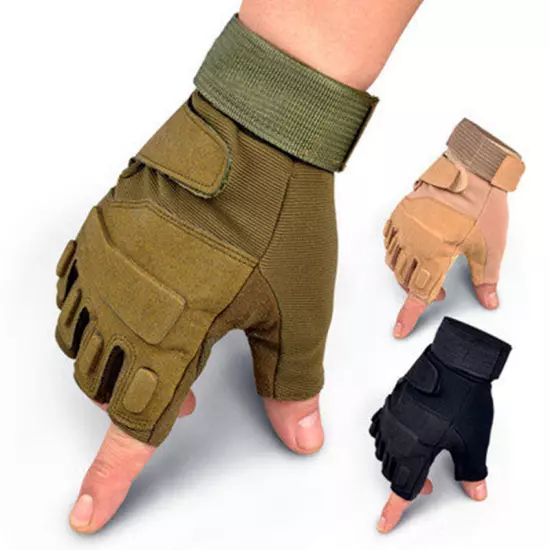 Fingerless Half-Finger Tactical Gloves Motorcycle Driving Gloves Riding Gloves