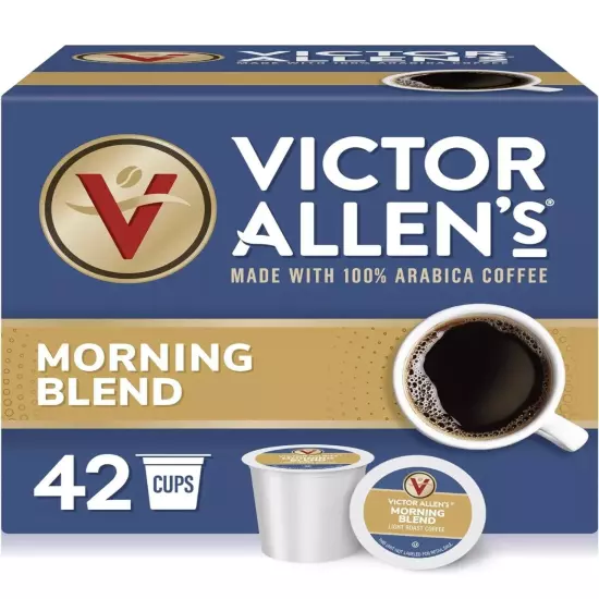 Victor Allen's Coffee Morning Blend, Light Roast, 42 Count, Single Serve Coffee