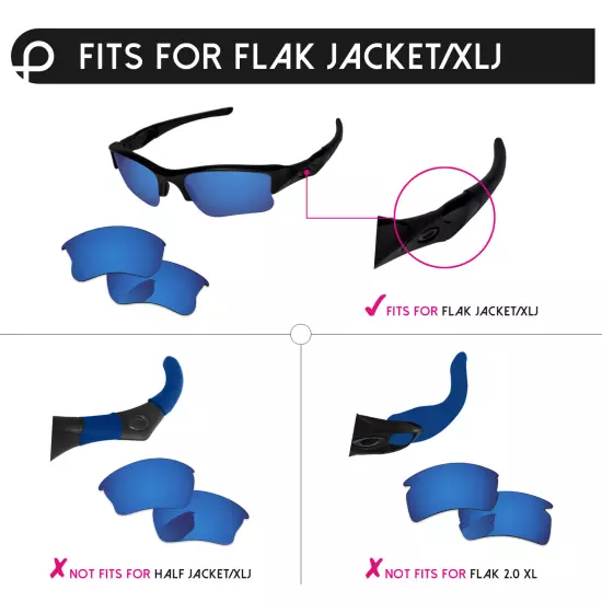 Rubber Kit + Polarized Replacement Lenses For-Oakley Flak Jacket XLJ - Options