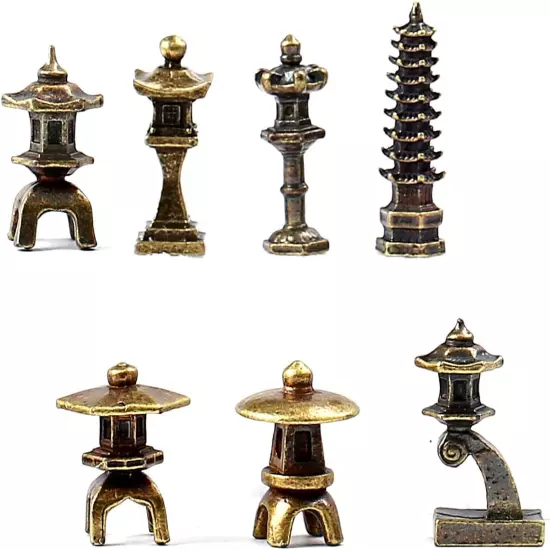 Miniature Japanese Lantern Pagoda Figurines Asian Decor Fish Tank Aquarium Ornam