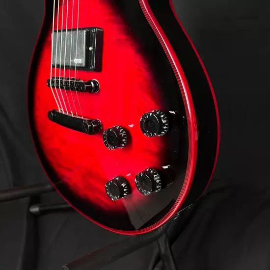 Red Blast Electric Guitar Rosewood Fingerboard with Red Inlays Black Widow