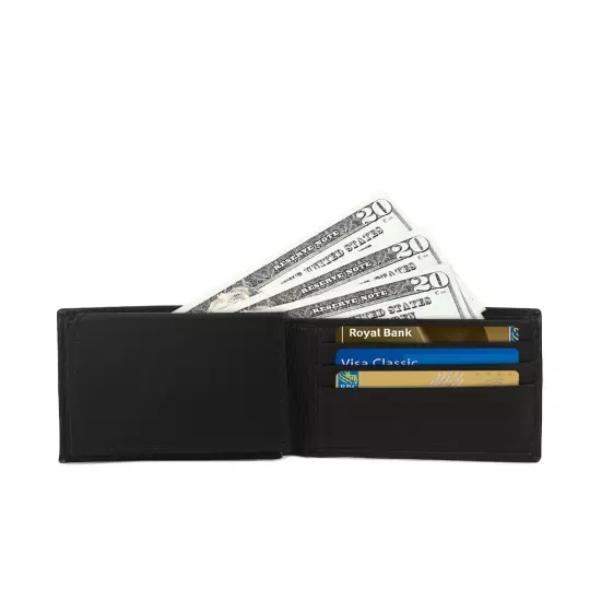 Genuine Leather Minimalist Bifold Wallets For Men RFID Blocking Slim Mens Wallet