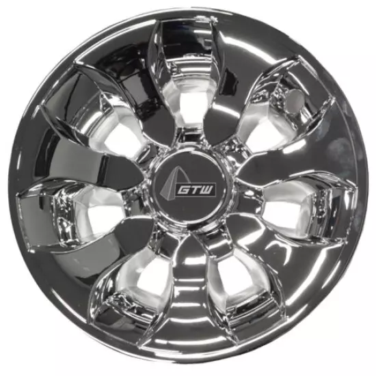 Golf Cart 8" Drifter Chrome GTW Wheel Covers Hub Caps Universal Fit Set of 4