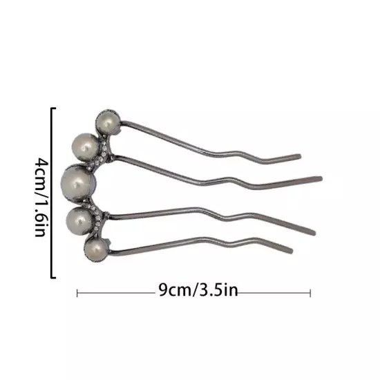 U Shaped Hairpin Pearl Style Hair Stick Hair Pin Hair Fork Stick Pins Women NEW