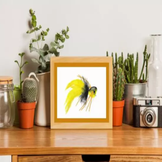 Yellow Hard Body Bass Popper Print, Bass Bug, fishermen, bass fishing, gift, 