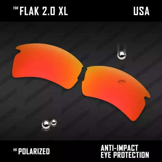 Anti Scratch Polarized Replacement Lenses for-Oakley Flak 2.0 XL OO9188 Options