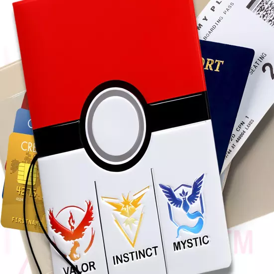 Pokemon Passport Cover Holder Case Card ID Travel Accessory 3D PVC Print Leather