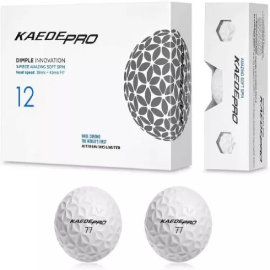 KAEDE Japan Golf Ball PRO Amaging Soft Spink White 1 Dozen High rebound