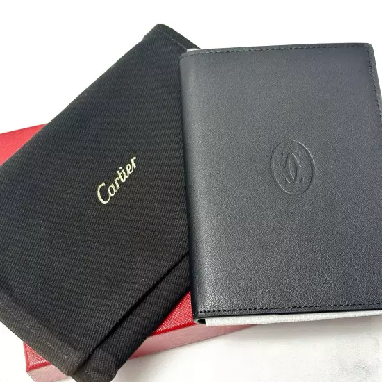 Cartier Passport Holder Noir Black Cowhide Leather AD VIP Gift