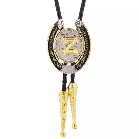 Bolo Tie for Men- Golden Initial Letter A to Z Western Cowboy Bolo Tie for Women