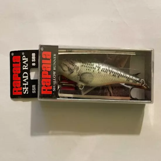 NIB Rapala SSR-8 SBB Silver Bass Shallow Shad Rap Discontinued HTF Bait!!!!!