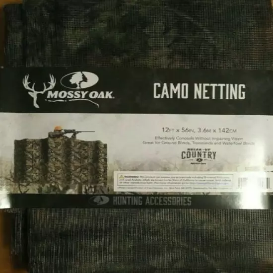 Mossy Oak Break-Up Country Camo Netting - 12' x 56" - Turkey Deer Hunting Blind 