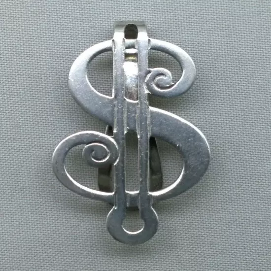 Vintage Sterling Silver Money Clip Dollar Sign R. Blackinton 11.3 Grams