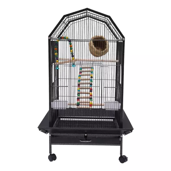 Bird Cage Large Pet cage Wheels Parrot Parakeet Canary Finch Conure with Stand