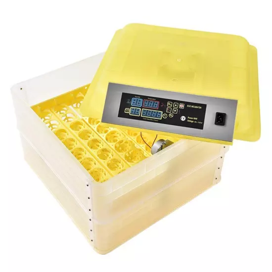 96 Eggs Digital Incubator Automatic Turning Temperature Control Chicken Duck New