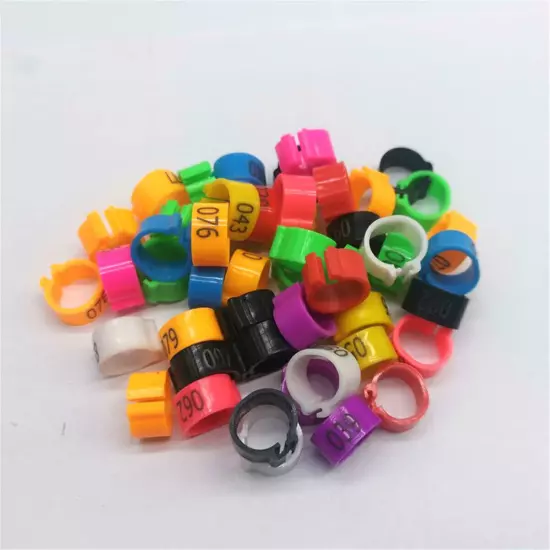 100PCS 10mm Bird Rings Leg Foot Bands For Pigeon Parrot Clip Rings Number