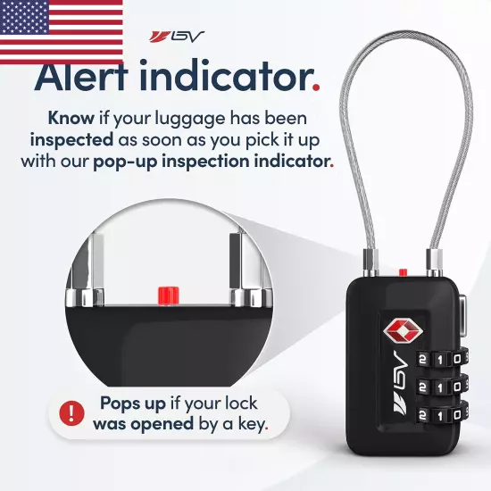 TSA Approved Luggage Travel Lock, Set-Your-Own Combination Lock for School Gym