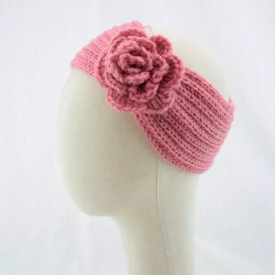 Women's Camellia Knitted Headband Stretch Hair band Head Wrap Soft Ear Warmers