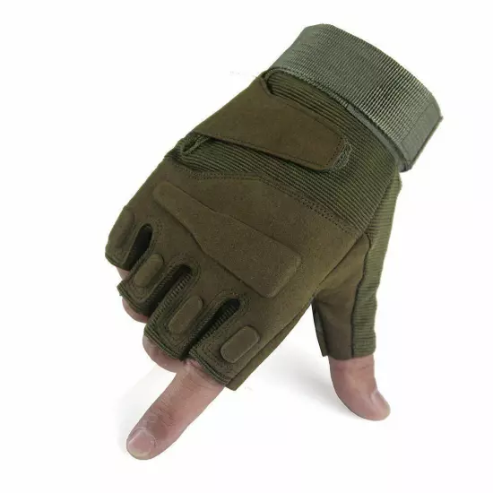 Half Finger Tactical Rubber Gloves Paintball Fingerless Cycling Shooting