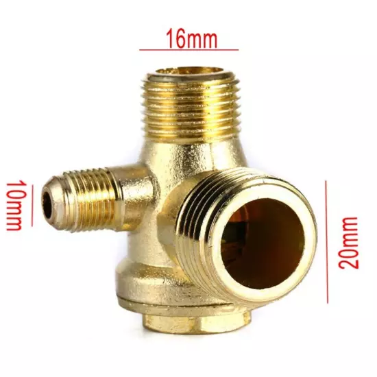 Central Pneumatic Air Compressor Check Valve 3-Port Brass 20mm/16mm/10mm-Parts