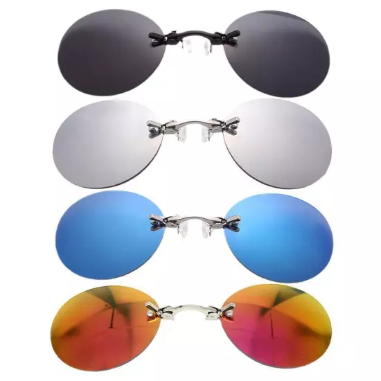 Clip Nose Sunglasses Round Glasses Morpheus Matrix Sun UV400 Frameless New NICE