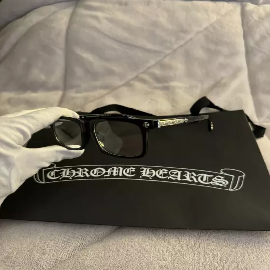 Chrome Hearts Style Cross Design Black Glasses