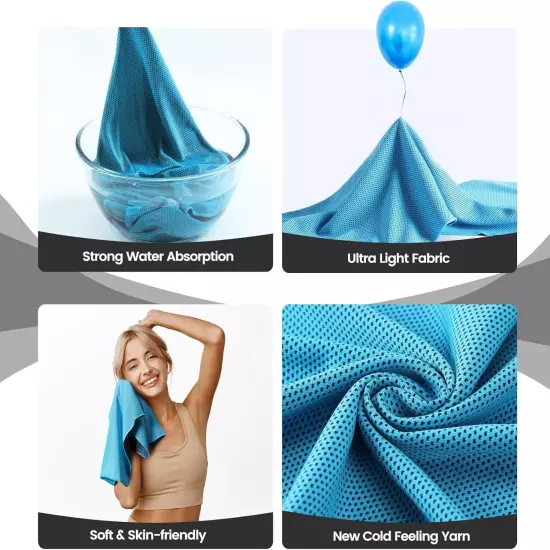 Portable Instant Cooling Towels 40"x12" - Perfect for Fitness, Camping & Running