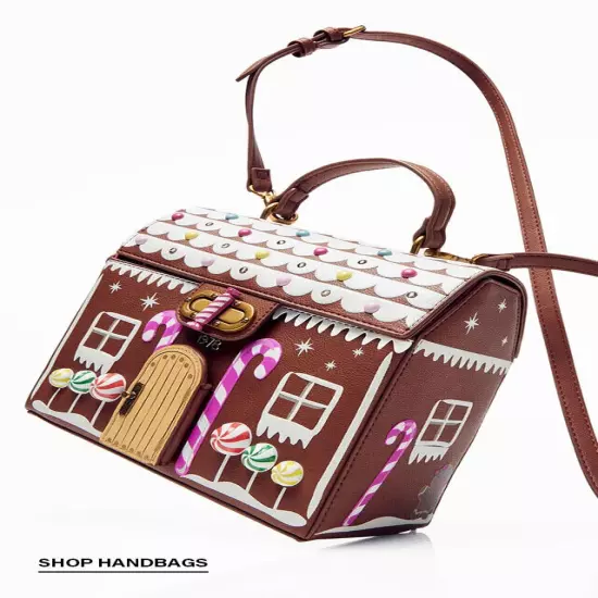 Betsey Johnson Kitsch Gingerbread House LED's Light Up Small Crossbody Bag NWT