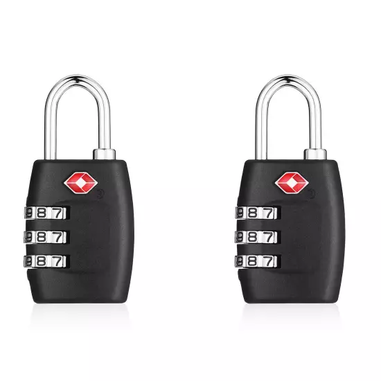 TSA Approve Luggage Travel Suitcase Bag Lock [3 Digit Combination] Padlock Reset