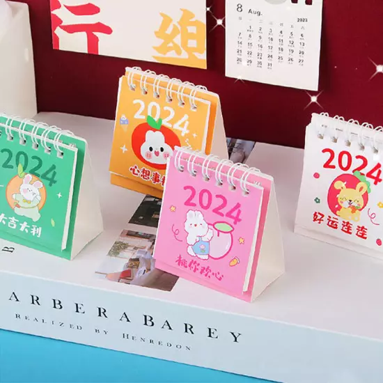 2024 Calendar Delicate Cute Refreshing Mini Desktop Notepad Coil Calendar BoJO