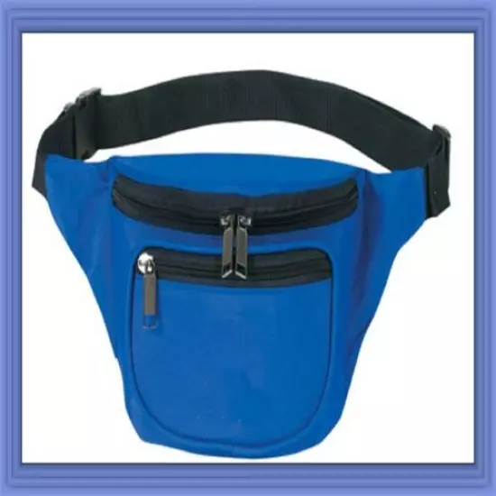 10 Pk Fantasybag Royal Blue 3-Zipper Fanny Pack