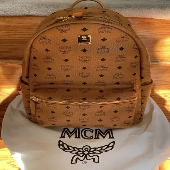 MCM Cognac / Brown Medium Backpack