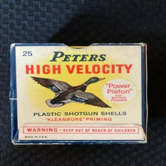 PETERS High Power Shot Gun Shells Empty Box USA Vintage 