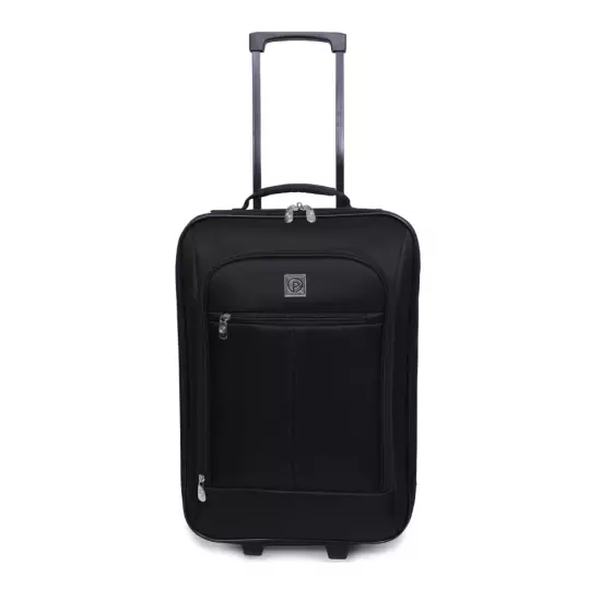 Carry On Luggage Suitcase 18" Cabin Bag Small Lightweight Rolling Baggage Black