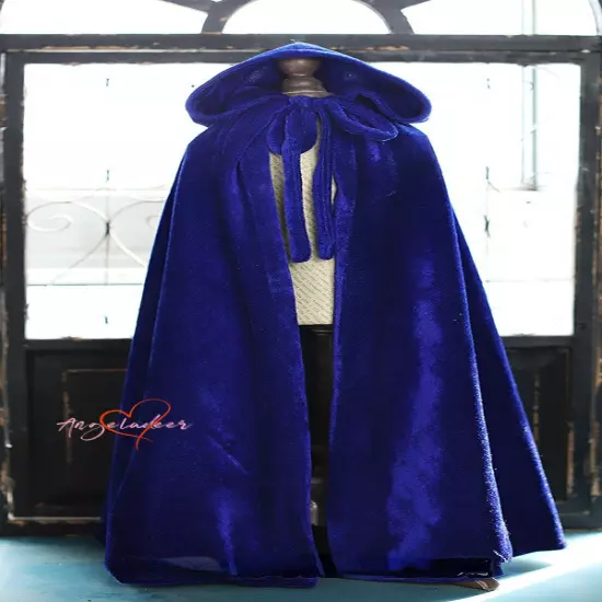 1/6 1/4 1/3 Uncle Outfit BJD Clothes Retro Velvet Hooded Long Cloak Cape 6Colors