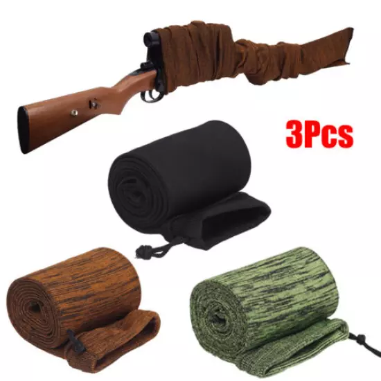 3 Pcs 54" Shotgun / Rifle Socks Gun Sleeves Silicone Treated Gun Cover Bag Pouch