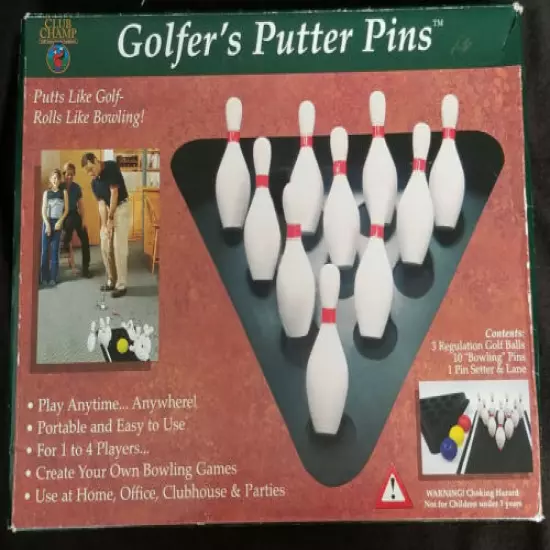 Golfer's Putter Pins: Puts Like Golf Rolls Like Bowling! by Club Champ - NEW (2)